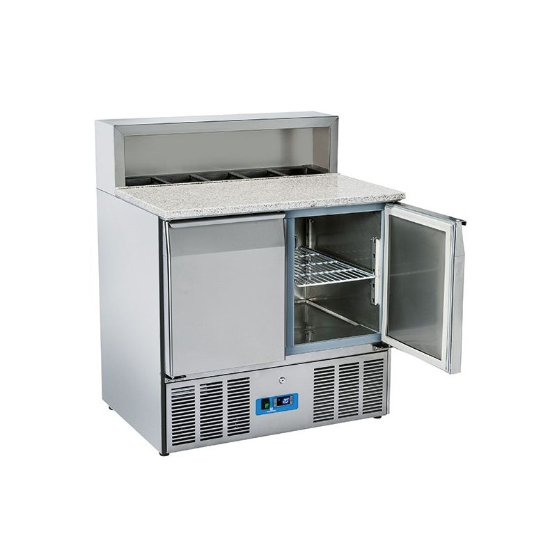 Table à pizza avec 2 portes gn 1/1