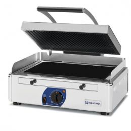 Gril de contact professionnel 1 plaque vitro lisse/rainurée - 3000w