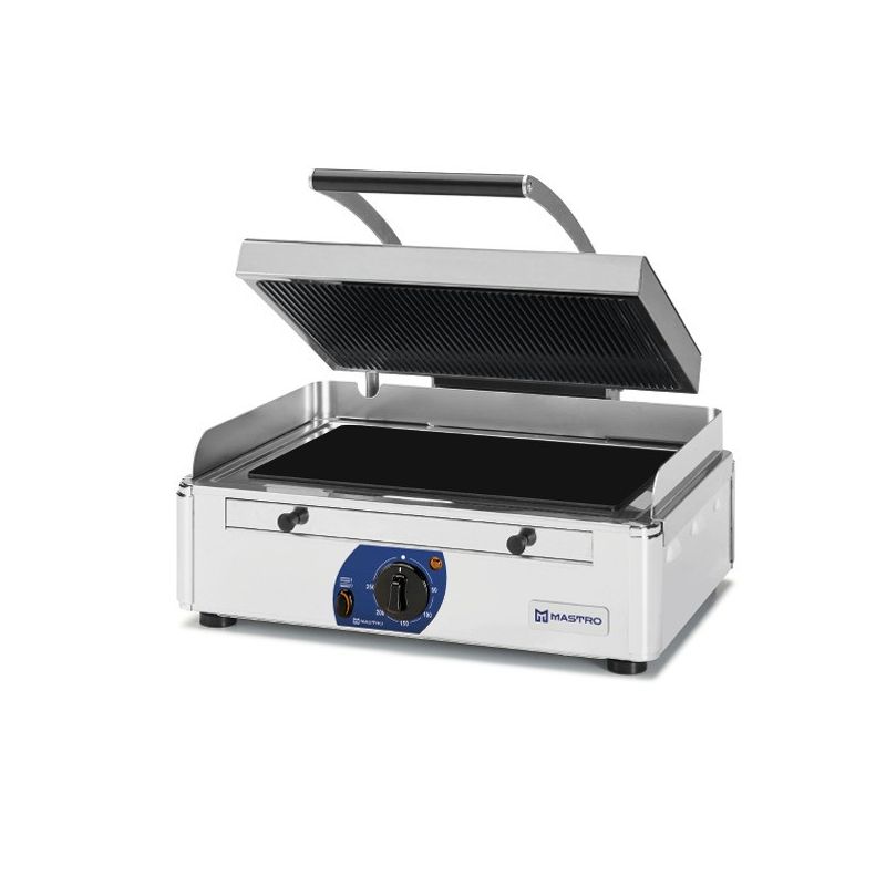 Gril de contact professionnel 1 plaque vitro lisse/rainurée - 3000w