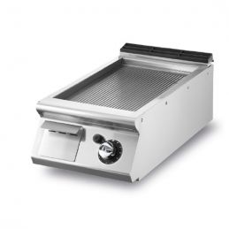 Fry-top gaz, top, plaque nervurée chromée