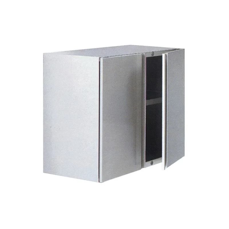 Armoire inox murale avec porte battante et étagère intermédiaire, 500x400 mm