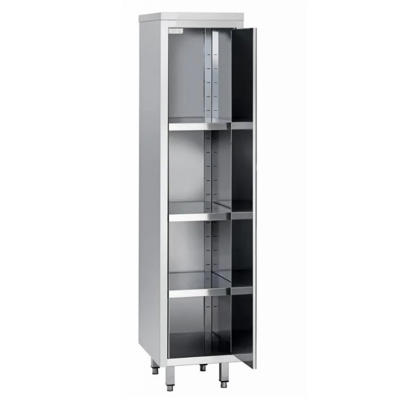 Armoire inox de rangement avec porte battante et 3 étagères, 600x700 mm