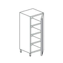 Armoire inox de rangement avec porte battante et 3 étagères