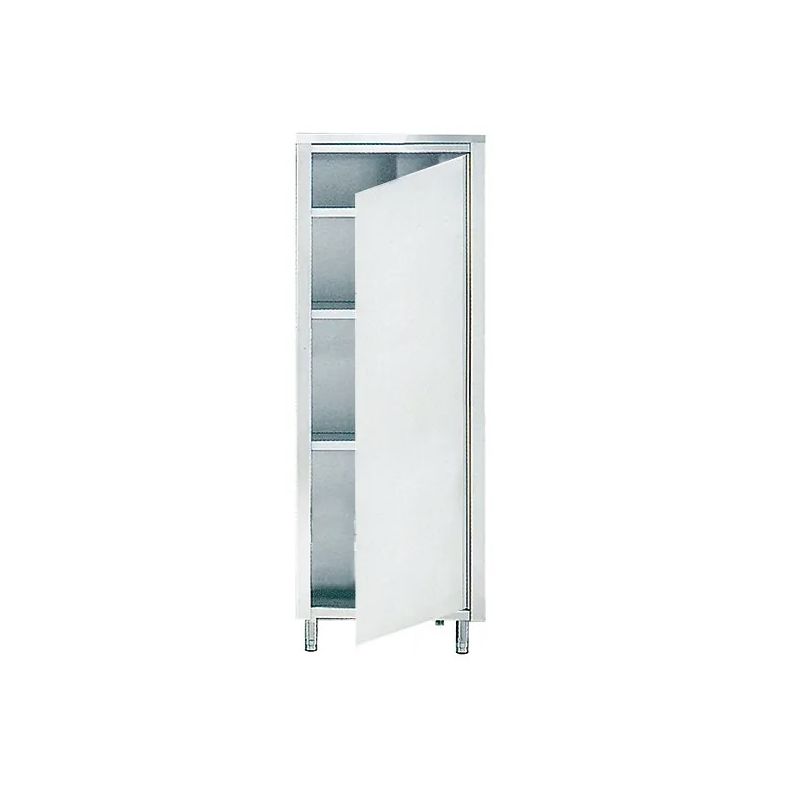 Armoire inox de rangement avec porte battante et 3 étagères