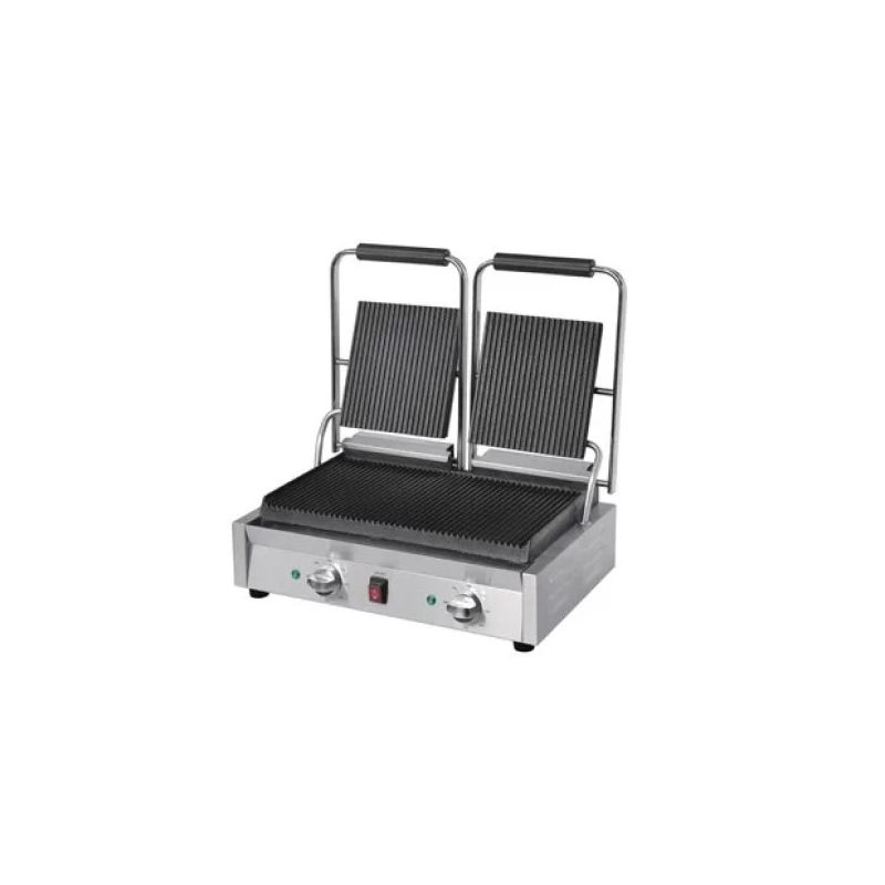 Gril de contact double plaques supérieures et inférieures rainurées