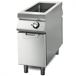 Bain-marie électrique professionnel sur coffre avec portes et 1 bac gn 1/1+1/3