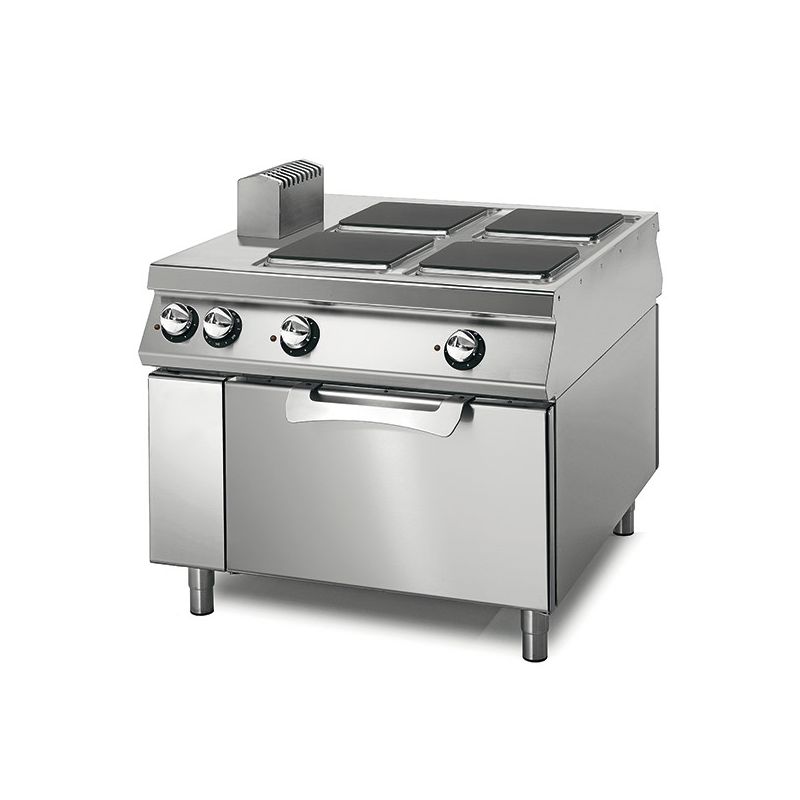 Cuisinière électrique professionnelle sur four électrique statique avec 4 plaques 300x300 mm