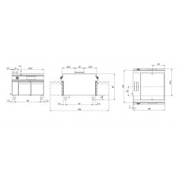 Fry-top électrique professionnel sur coffre avec portes et plaque lisse 900x735 - 15 000 w