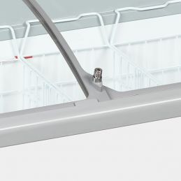 Congélateur de crème glacée avec couvercles coulissants vitrés bombés