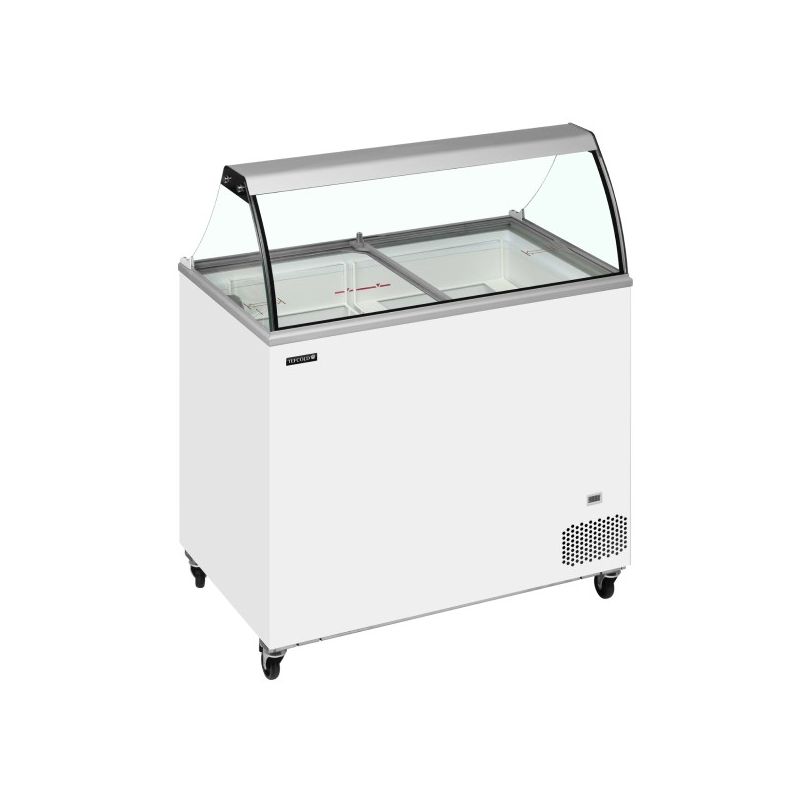 Congélateur à crème glacée avec couvercle de service