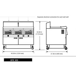 Friteuse électrique haut rendement, 3 cuves de 27L, HENNY PENNY