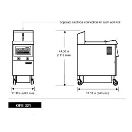 Friteuse électrique haut rendement 27 l - 14 kw - 441x949x1118