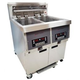 Friteuse électrique haut rendement 2 cuves avec filtration - 2 x 26 l - 28 kw