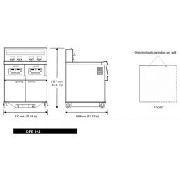 Friteuse électrique haut rendement 2 cuves split sans filtration - 4 x 13 l - 28 kw