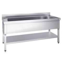 Évier pour casseroles Premium - 1200x600 mm - avec fond et 1 bac