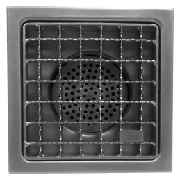 Caniveau de sol inox 400x400, sortie latérale