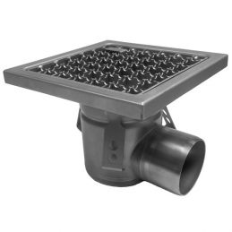 Caniveau de sol inox 400x400, sortie latérale