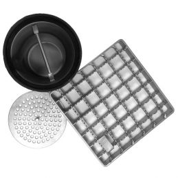 Caniveau de sol inox 400x400, sortie latérale