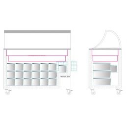 Congélateur de crème glacée avec couvercle de service incliné