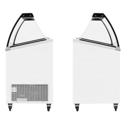 Congélateur de crème glacée avec couvercle de service incliné