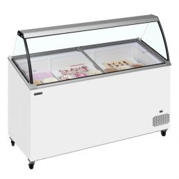 Congélateur de crème glacée avec couvercle de service incliné