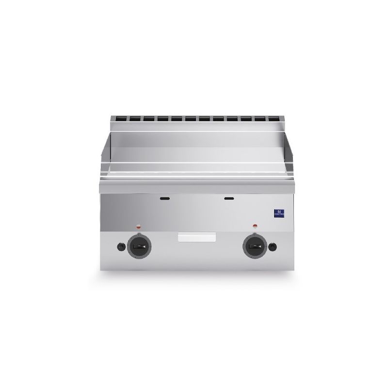 Plaque à snacker de table au gaz avec plaque lisse - 600x600x300 mm