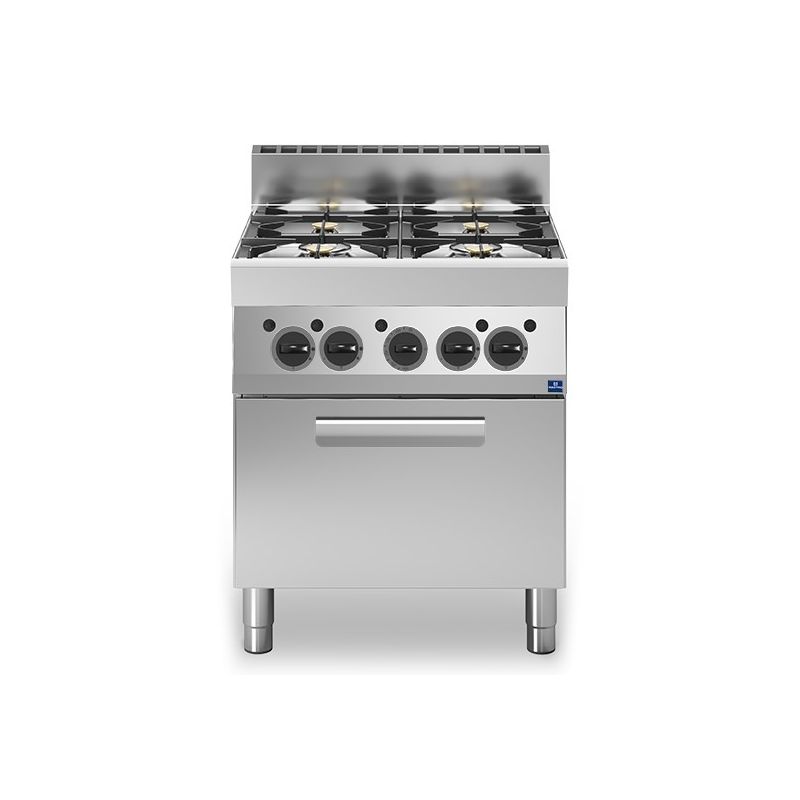 Cuisinière à gaz avec 4 brûleurs et 1 four à gaz - 22,2 kw