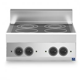 Plan de cuisson électrique en vitrocéramique avec 4 plaques - 700x650x300 mm