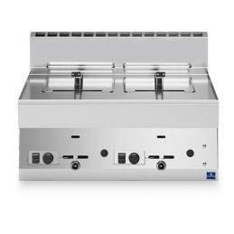 Friteuse professionnelle gaz de table avec 2 bacs de 8 litres - 700x650x300 mm