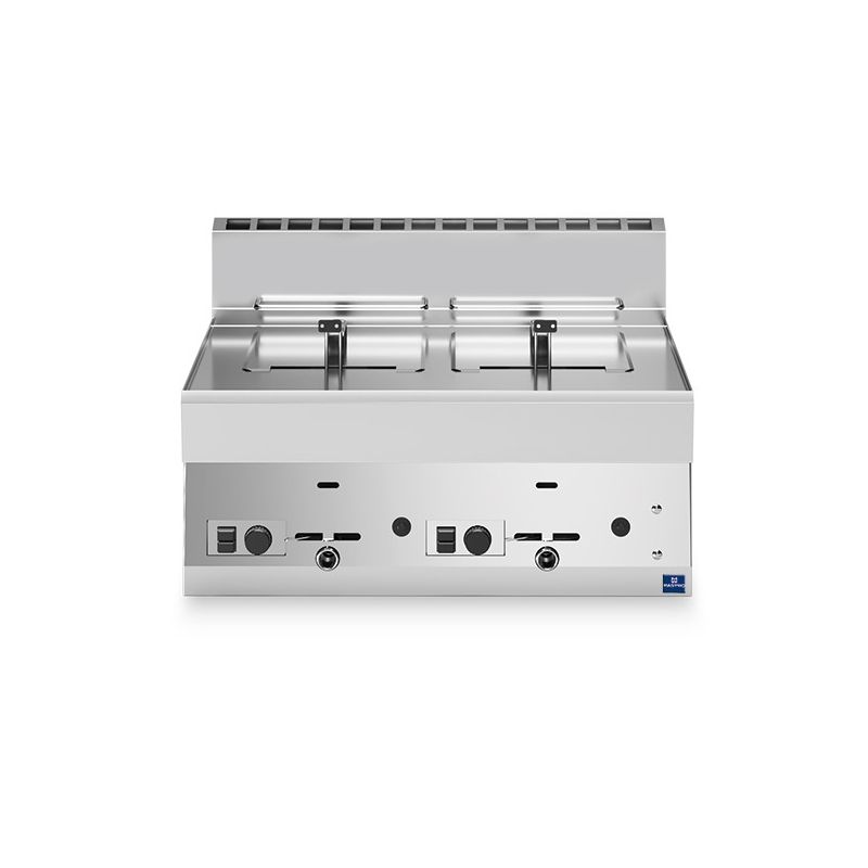Friteuse professionnelle gaz de table avec 2 bacs de 8 litres - 700x650x300 mm