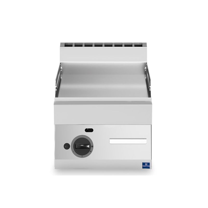 Plaque à snacker de table au gaz avec plaque lisse - 400x650x300 mm