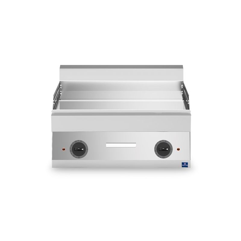 Plaque à snacker électrique de table avec plaque chromée lisse - 696x520 mm