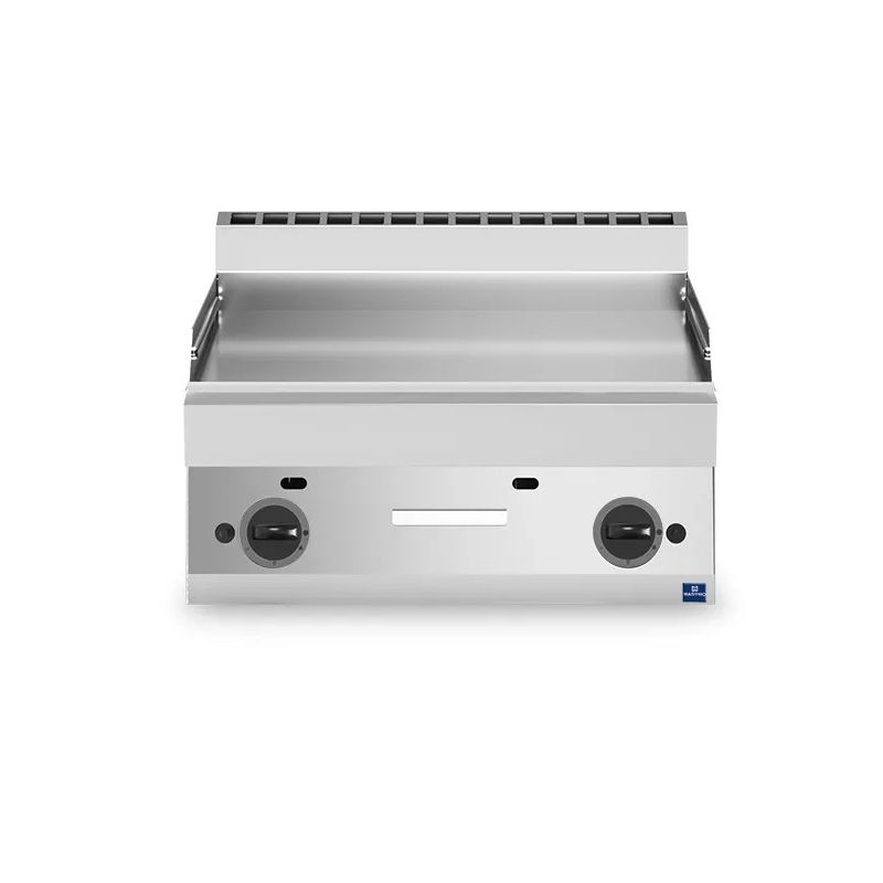 Plaque à snacker de table au gaz avec plaque lisse - 696x520 mm