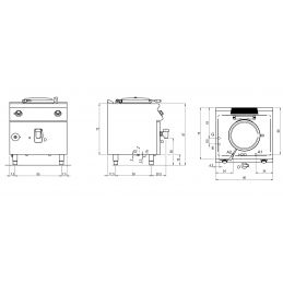 Marmite gaz, chauffe directe, capacité 50 litres