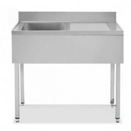 Plonge inox avec évier à gauche - série 700 - long. 1200 mm (MPK1/1D)