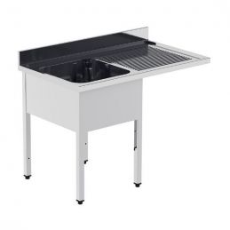 Plonge inox avec évier à gauche - série 700 - long. 1200 mm