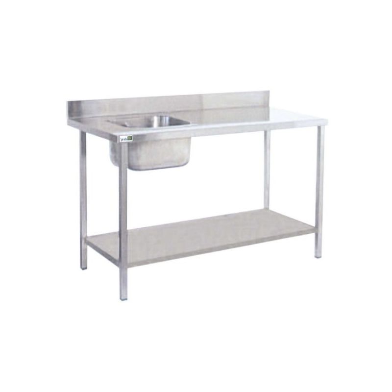 Table de chef avec évier à gauche - long. 1200 mm