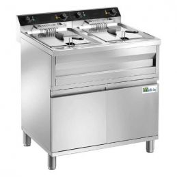 Friteuse sur coffre électrique avec vidange - 2 x 9 L (FR996CT)
