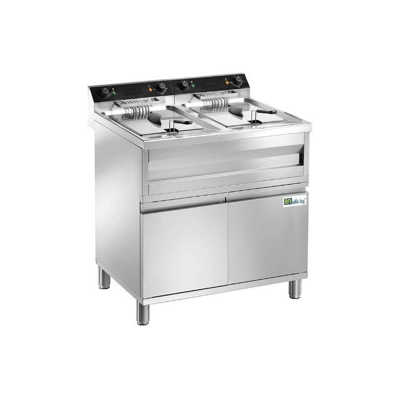 Friteuse sur coffre électrique avec vidange - 2 x 9 L (FR996CT)