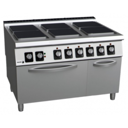 Réchaud électrique professionnel 6 plaques avec four C-E961, FAGOR