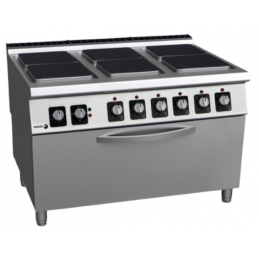 Réchaud électrique professionnel 6 plaques avec four C-E961 OP, FAGOR