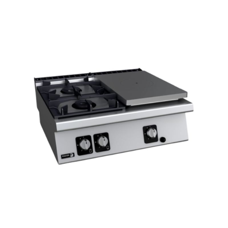 Fourneau gaz à poser demi-plaque à droite