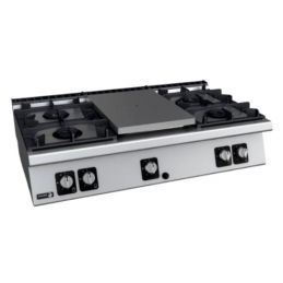 Fourneau gaz à poser demi-plaque au centre