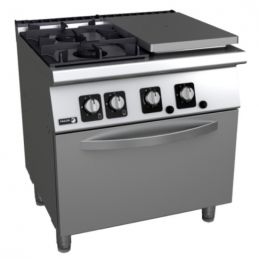 Fourneau à gaz demi-plaque à droite avec four Fagor