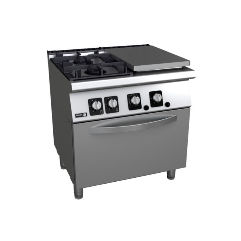 Fourneau à gaz demi-plaque à droite avec four Fagor